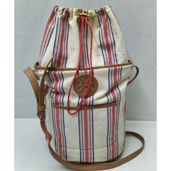 Tory Burch Multicolor Stripes Bucket Drawstring Crossbody Bag - Picture 5 of 16